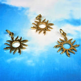 Pendentif éclipse solaire en acier inoxydable, soleil (1 pce)