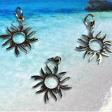 Pendentif - acier inoxydable - Eclipse solaire, couleur argent (1 pce)