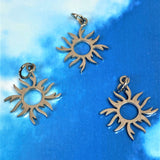 Pendentif - acier inoxydable - Eclipse solaire, couleur argent (1 pce)