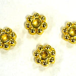 Alliage daisy séparateurs perles de style tibétain, fleur, or (10 pces)