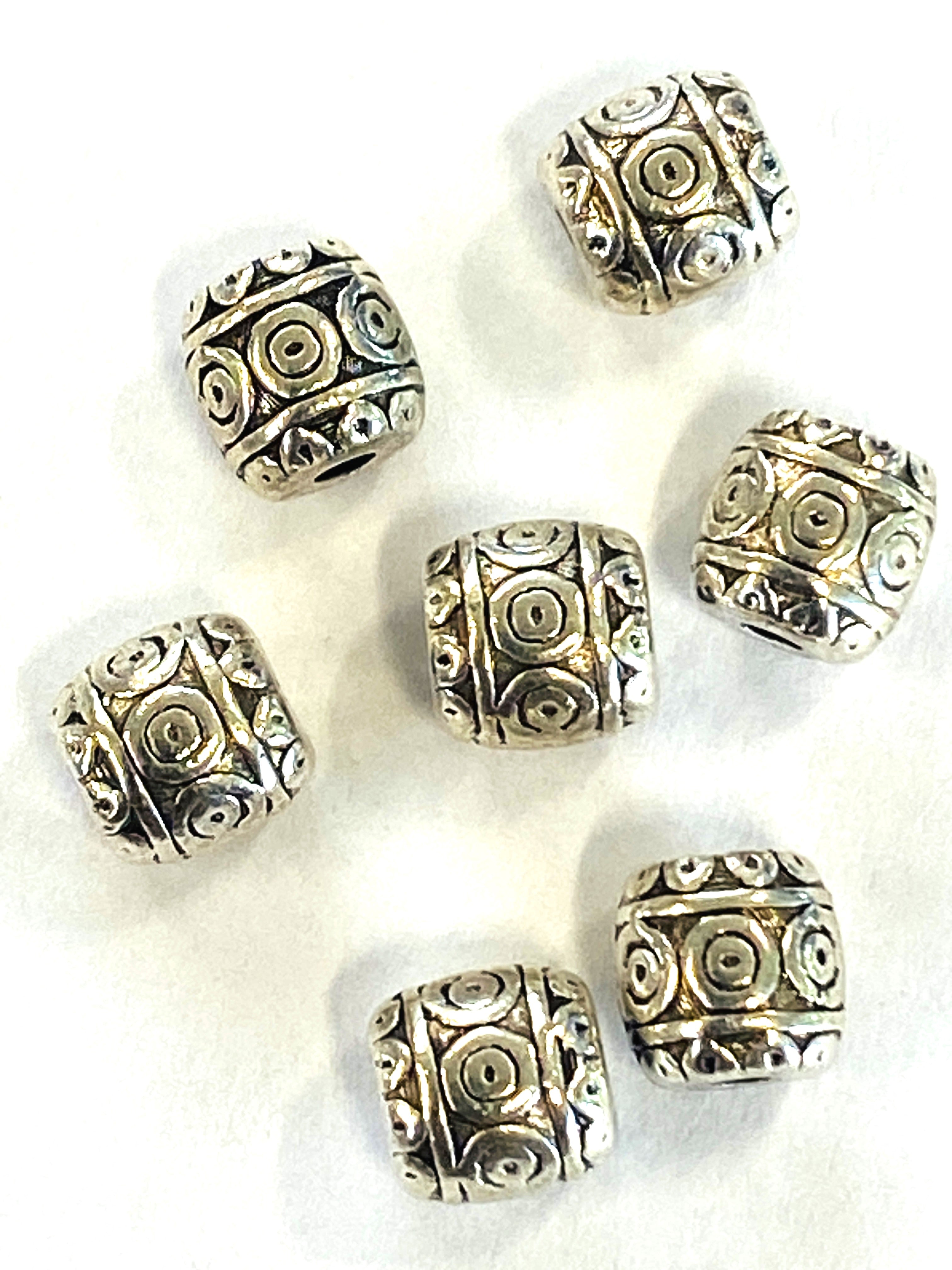 Baril de style tibétain Argent antique (10 pces)