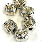 Baril de style tibétain Argent antique (10 pces)