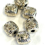 Baril de style tibétain Argent antique (10 pces)