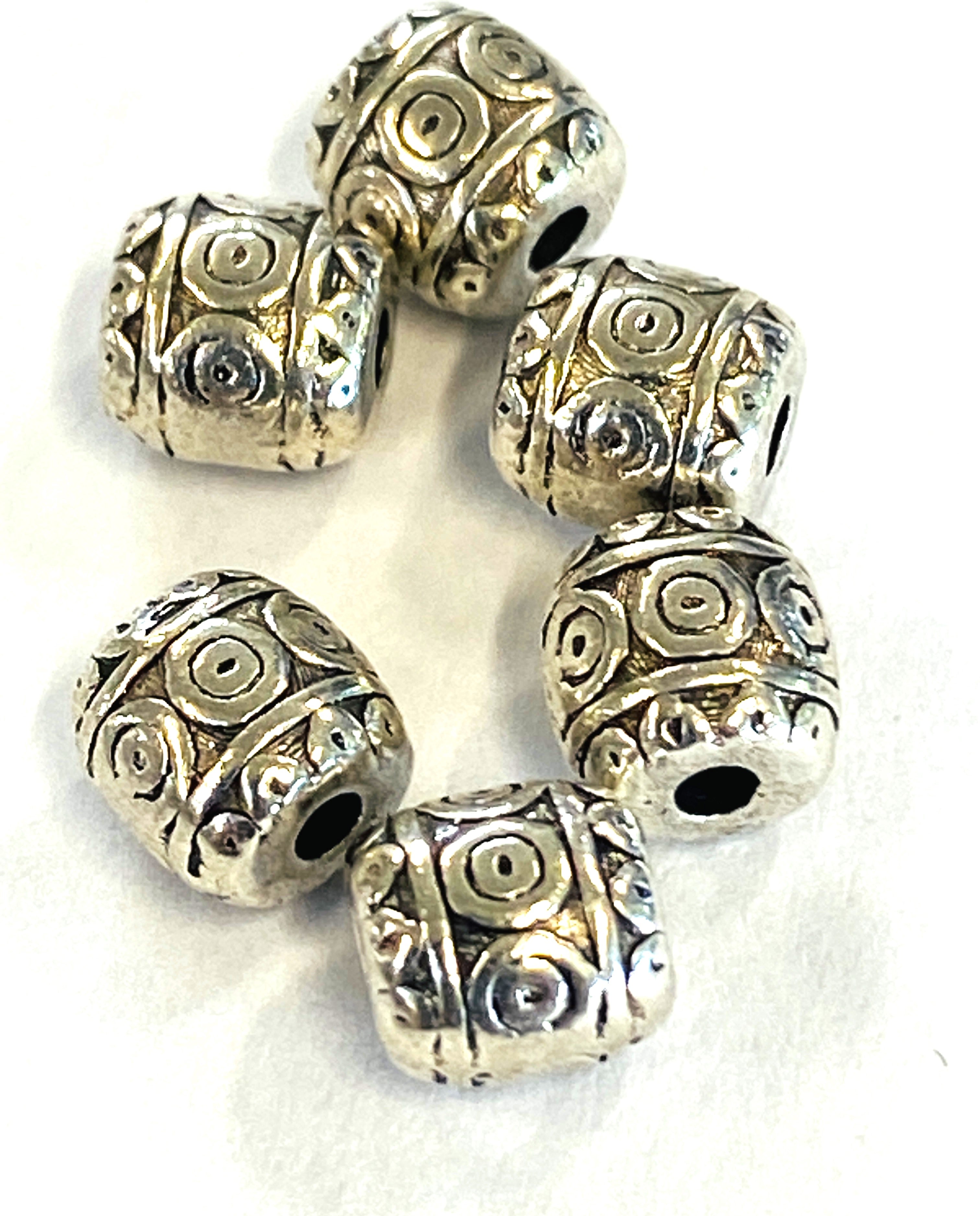 Baril de style tibétain Argent antique (10 pces)