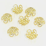 Bonnets fantaisie en laiton à fleurs 5 pétales (4 pièces)