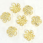 Bonnets fantaisie en laiton à fleurs 5 pétales (4 pièces)