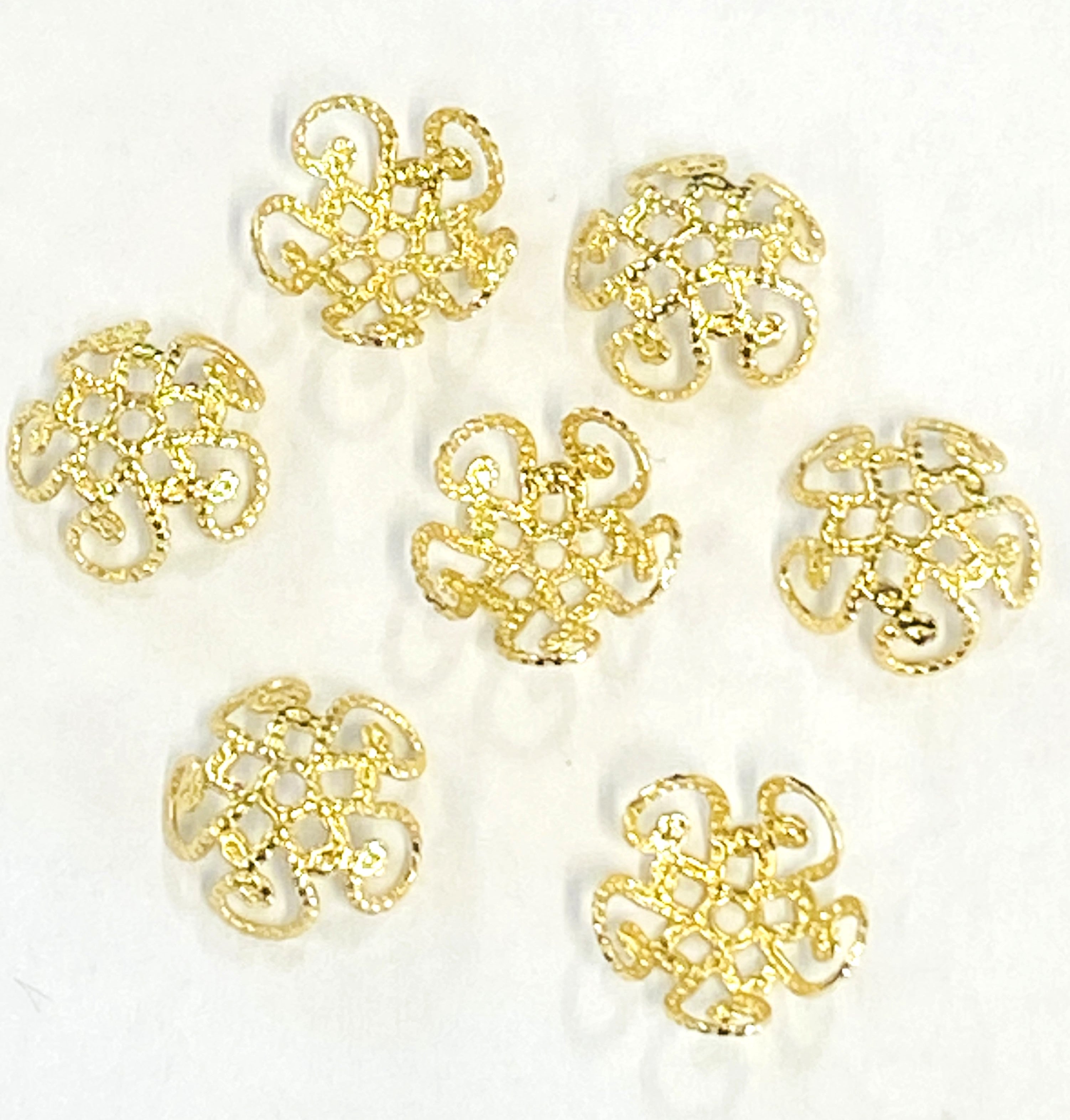 Bonnets fantaisie en laiton à fleurs 5 pétales (4 pièces)