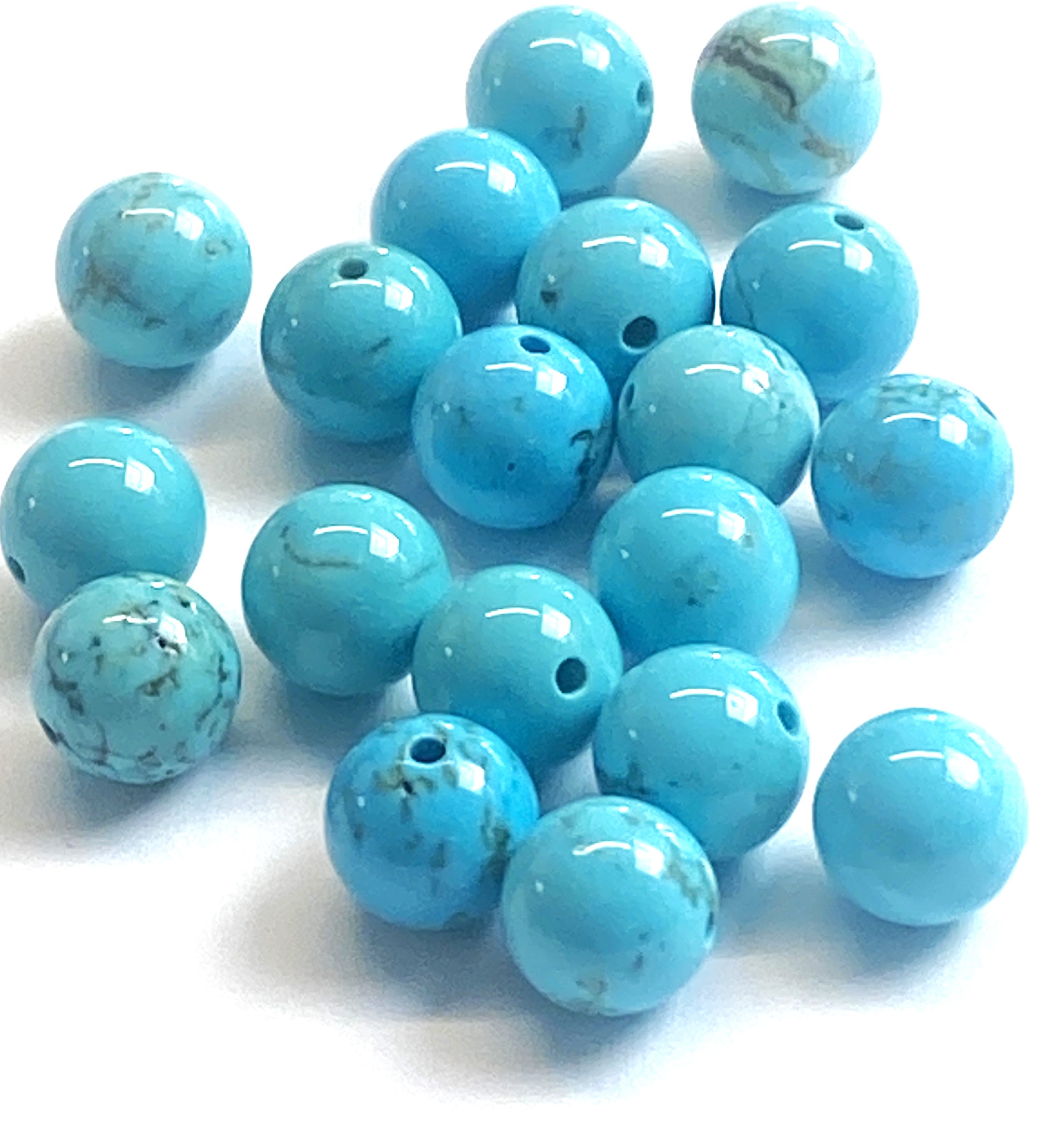 Ronde 8 - Perle en Howlite naturelle teintée - (10 pces)