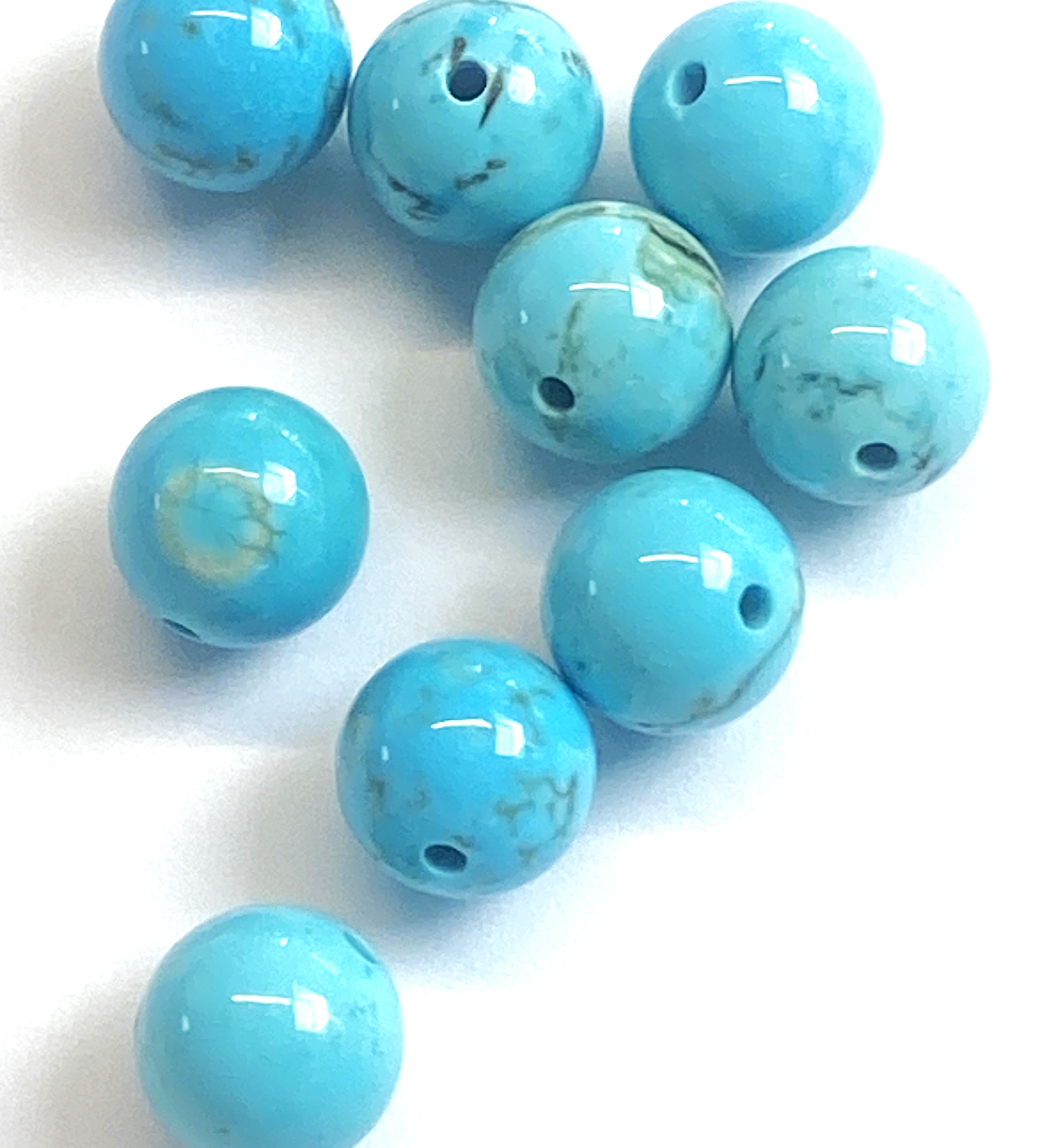 Ronde 8 - Perle en Howlite naturelle teintée - (10 pces)
