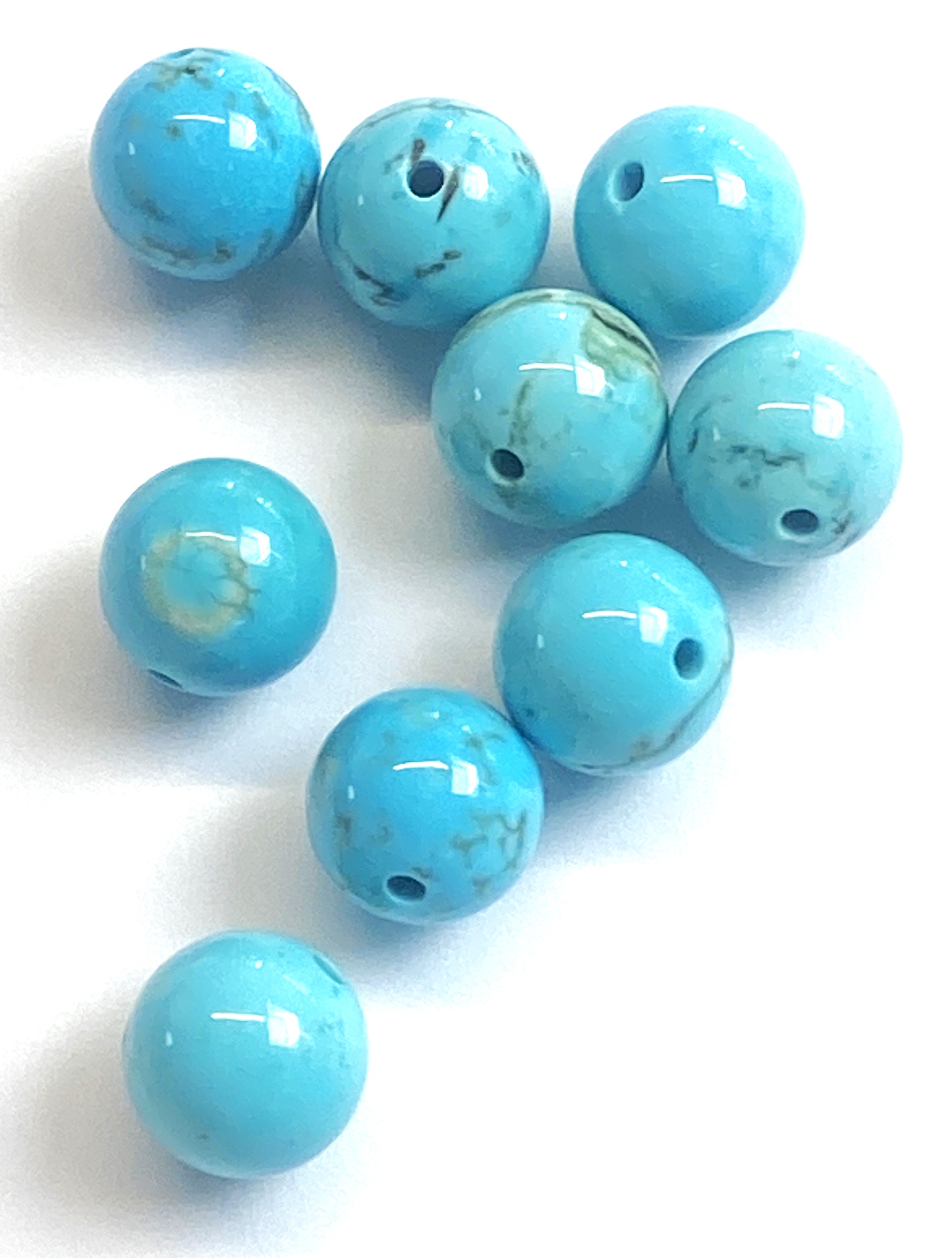 Ronde 8 - Perle en Howlite naturelle teintée - (10 pces)