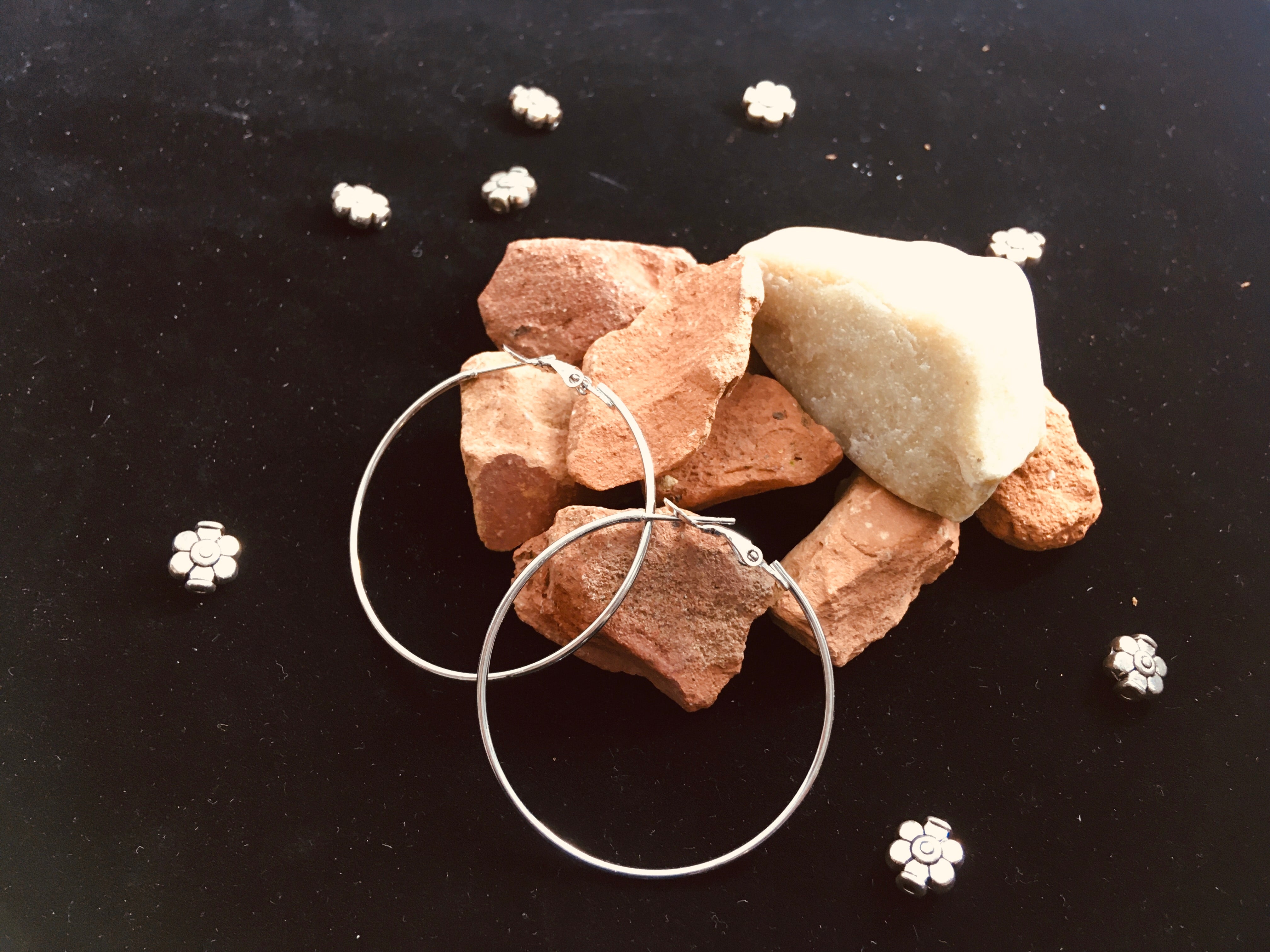 Boucles d'oreille créole argentée (paire)