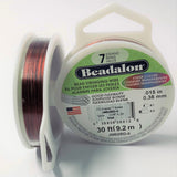 Fil pour perle 7 brins en acier inoxydable - 0.38 mm - Rouge (1 pce)
