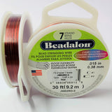Fil pour perle 7 brins en acier inoxydable - 0.38 mm - Rouge (1 pce)