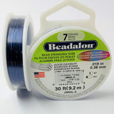 Fil pour perle 7 brins en acier inoxydable - 0.38 mm - Bleu (1 pce)