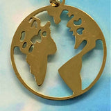 Charms- Petit pendentif  anneau avec Carte (1pce)