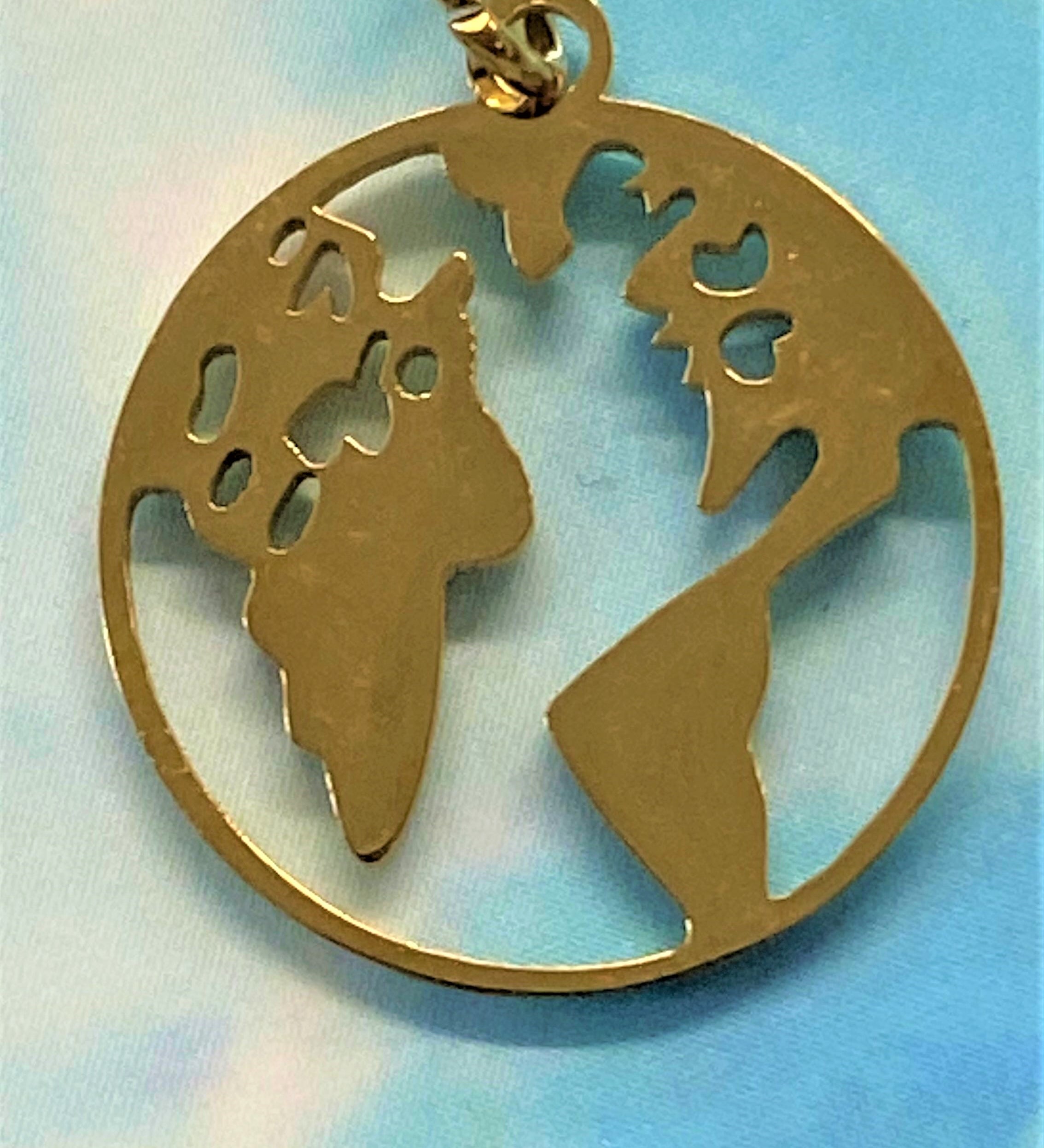 Charms- Petit pendentif  anneau avec Carte (1pce)