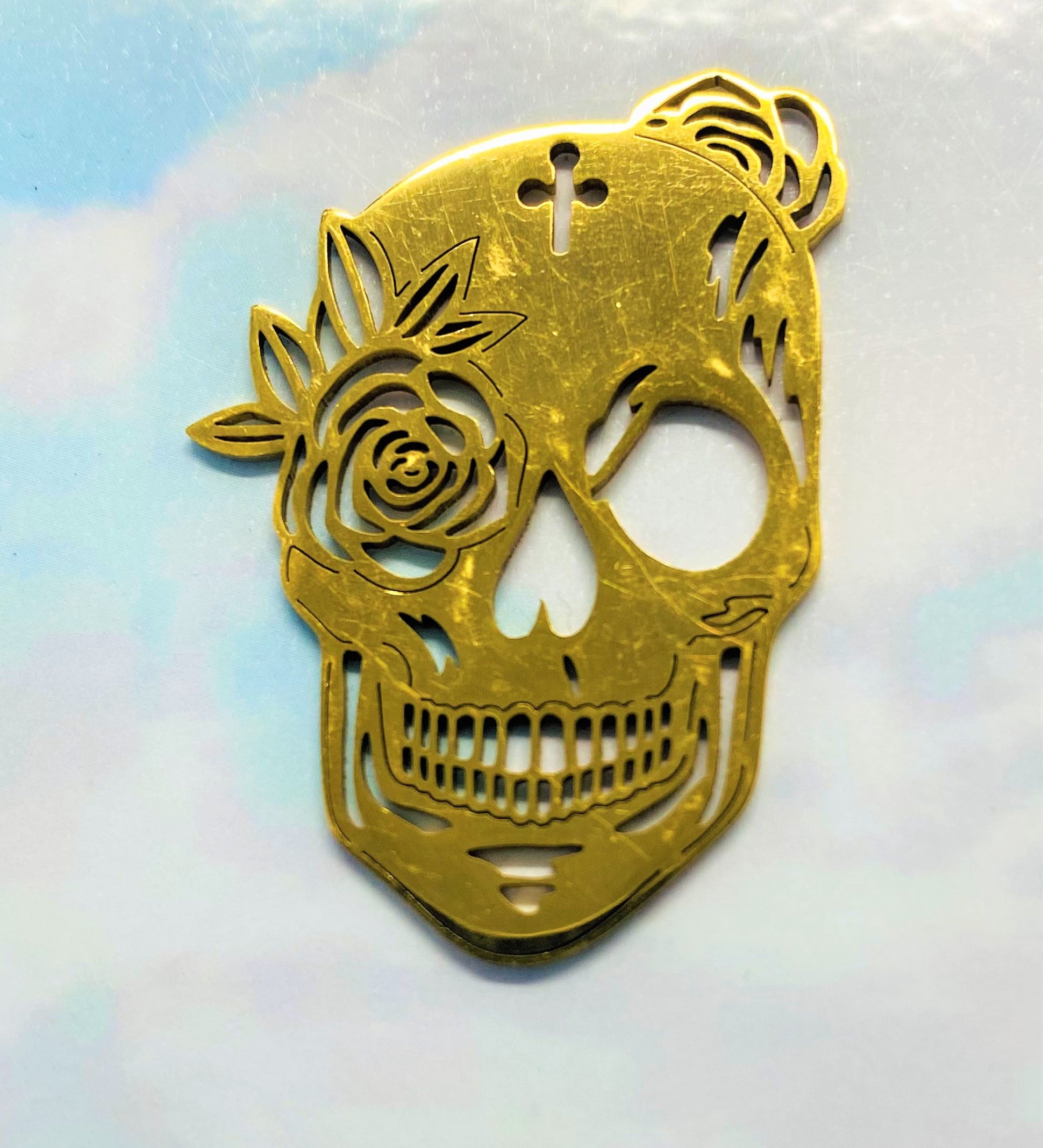 Charms- pendentif Crane pour Halloween, doré (1pce)