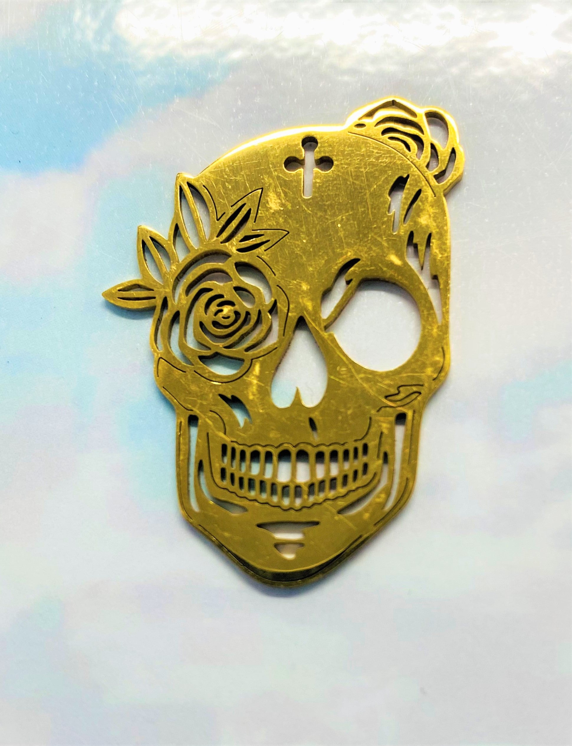 Charms- pendentif Crane pour Halloween, doré (1pce)