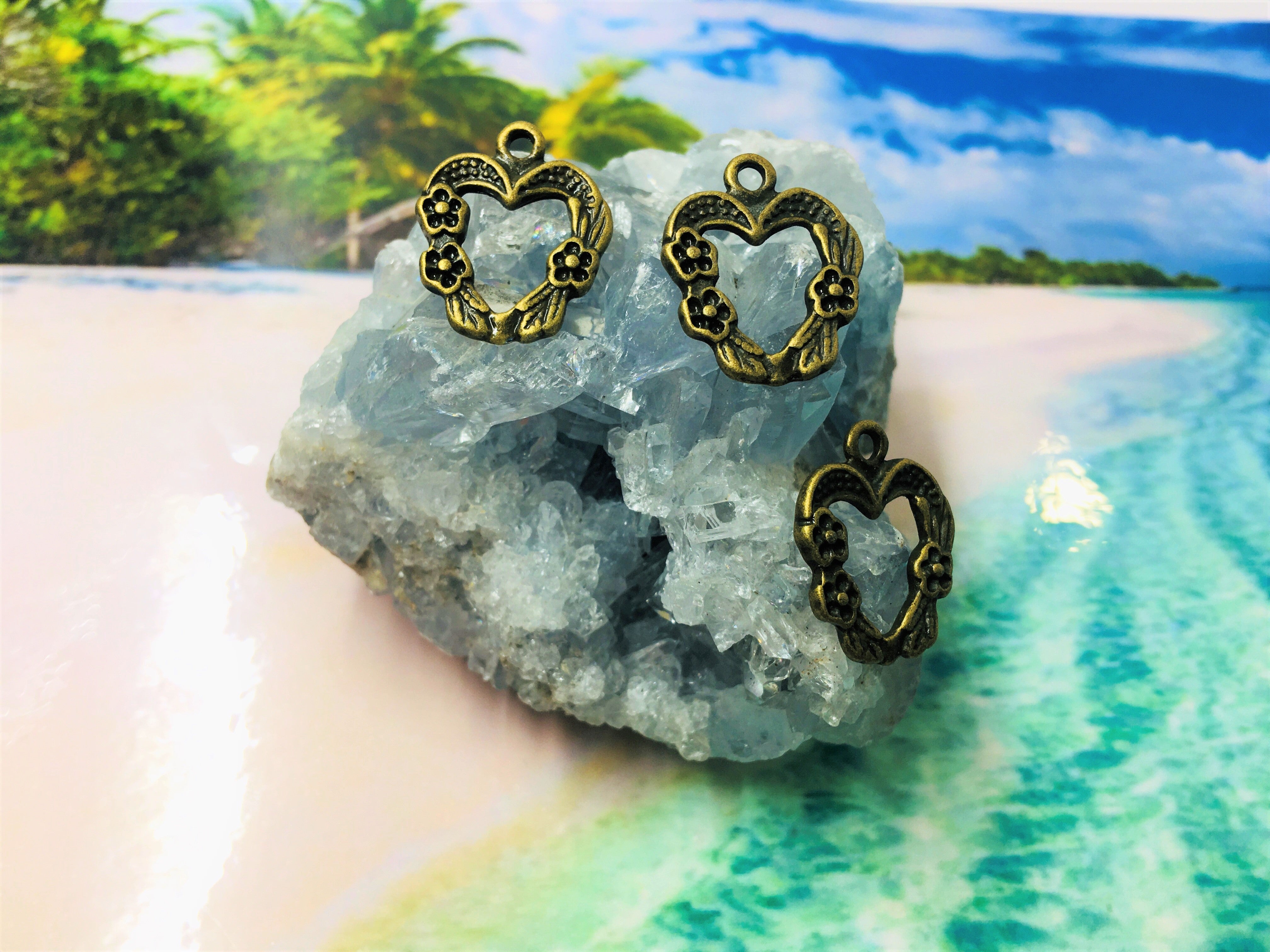 Pendentif cœur - style tibétain (1 pce)