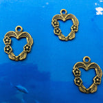 Pendentif cœur - style tibétain (1 pce)