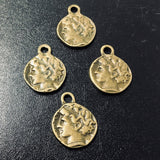 Pendentif sculpté sur les deux faces style tibétain - visage homme (1 pce)