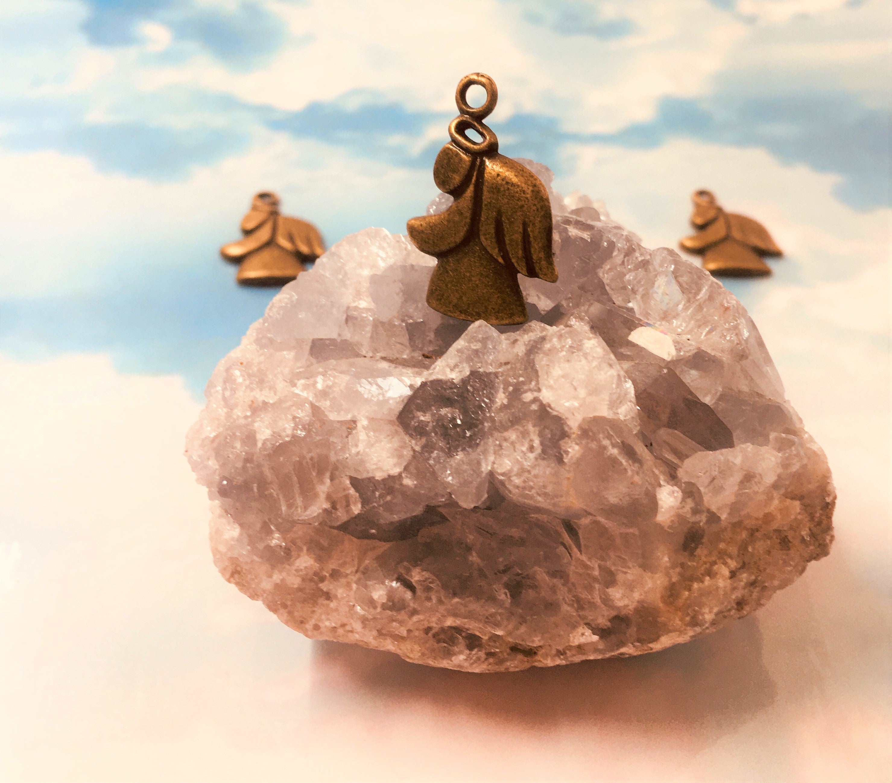 Pendentif ange sculpté - style tibétain (1pce)