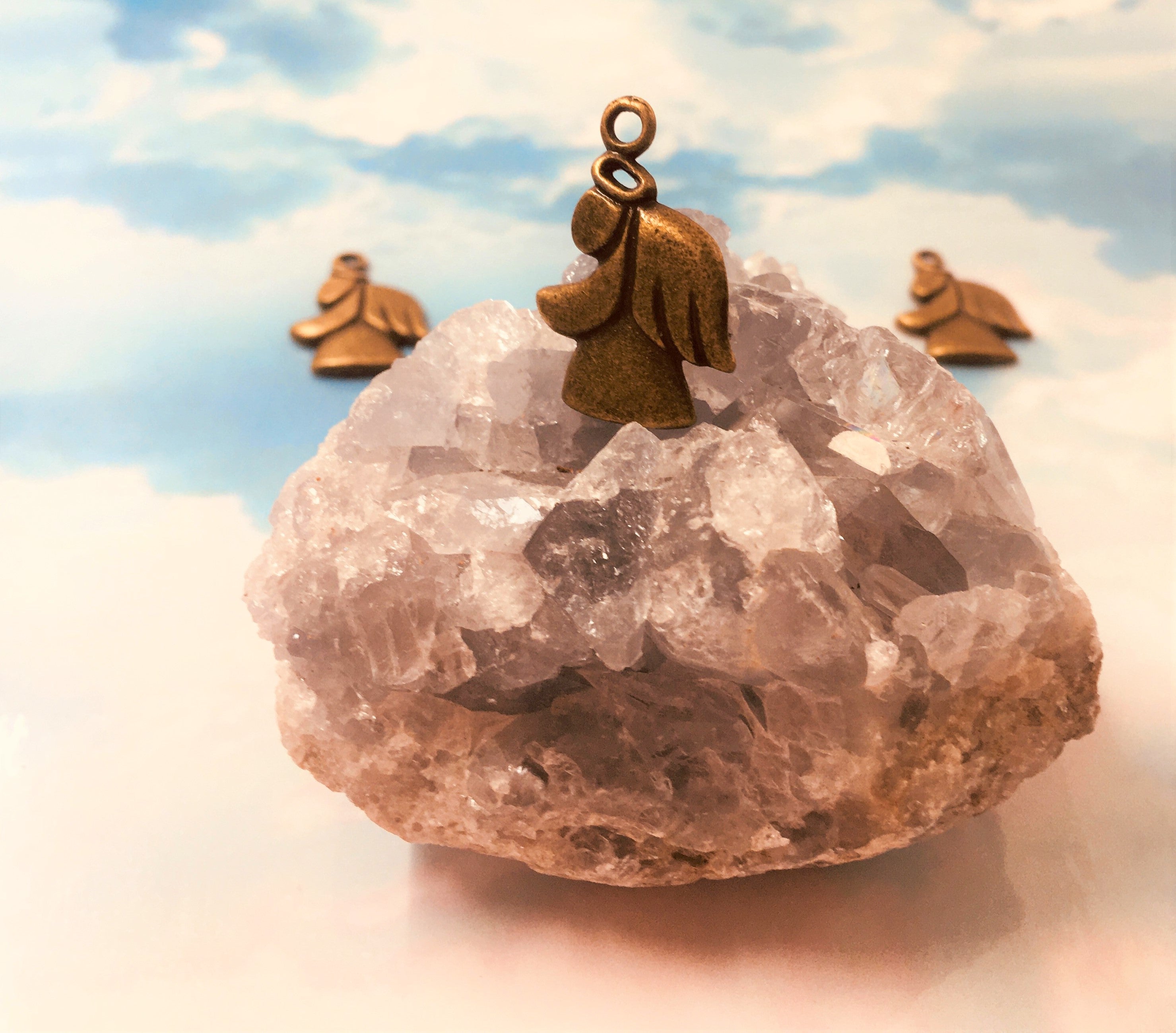 Pendentif ange sculpté - style tibétain (1pce)