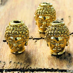 Perle intercalaire - Tête de Bouddha, Or (1pce)
