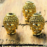 Perle intercalaire - Tête de Bouddha, Or (1pce)