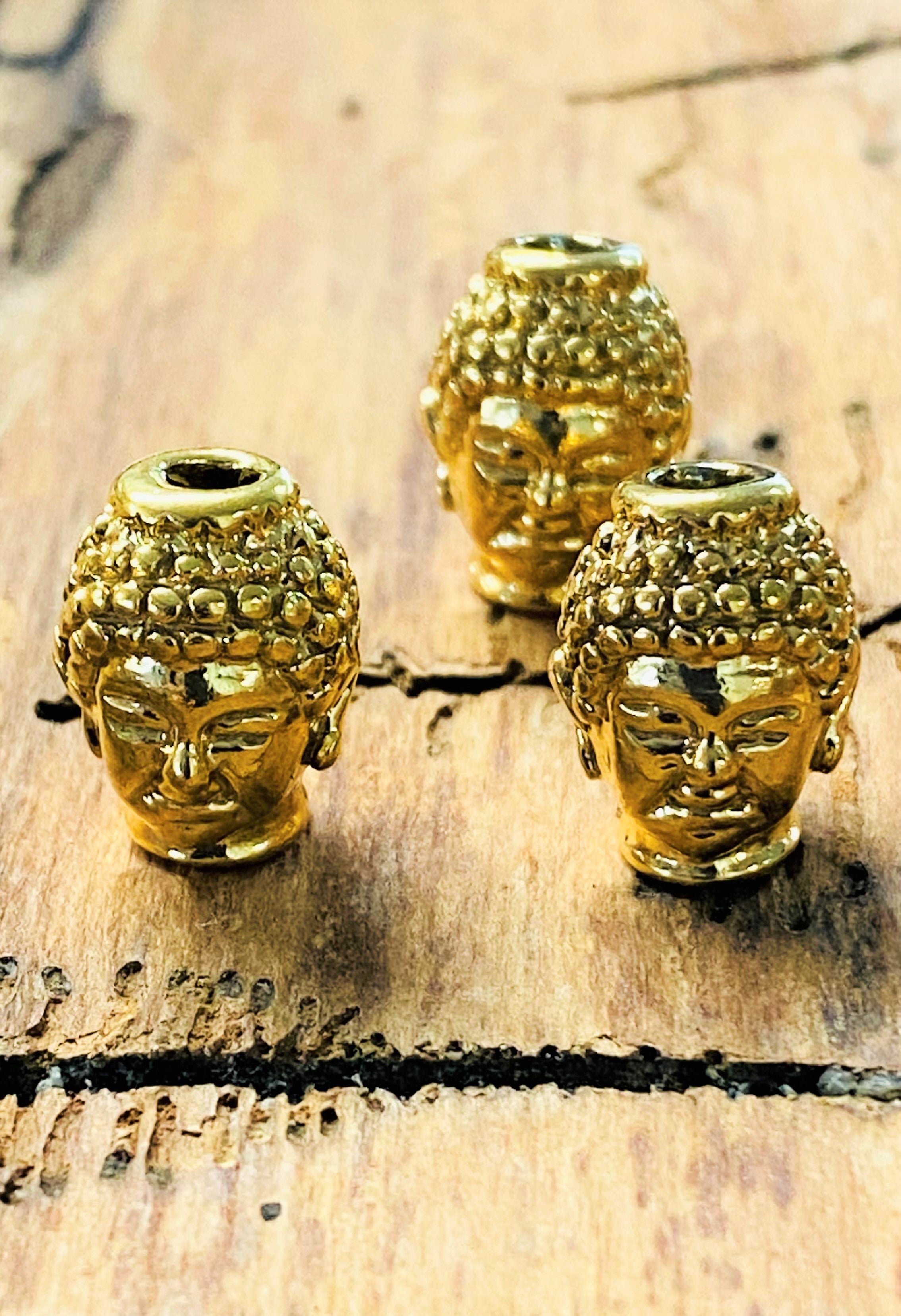 Perle intercalaire - Tête de Bouddha, Or (1pce)