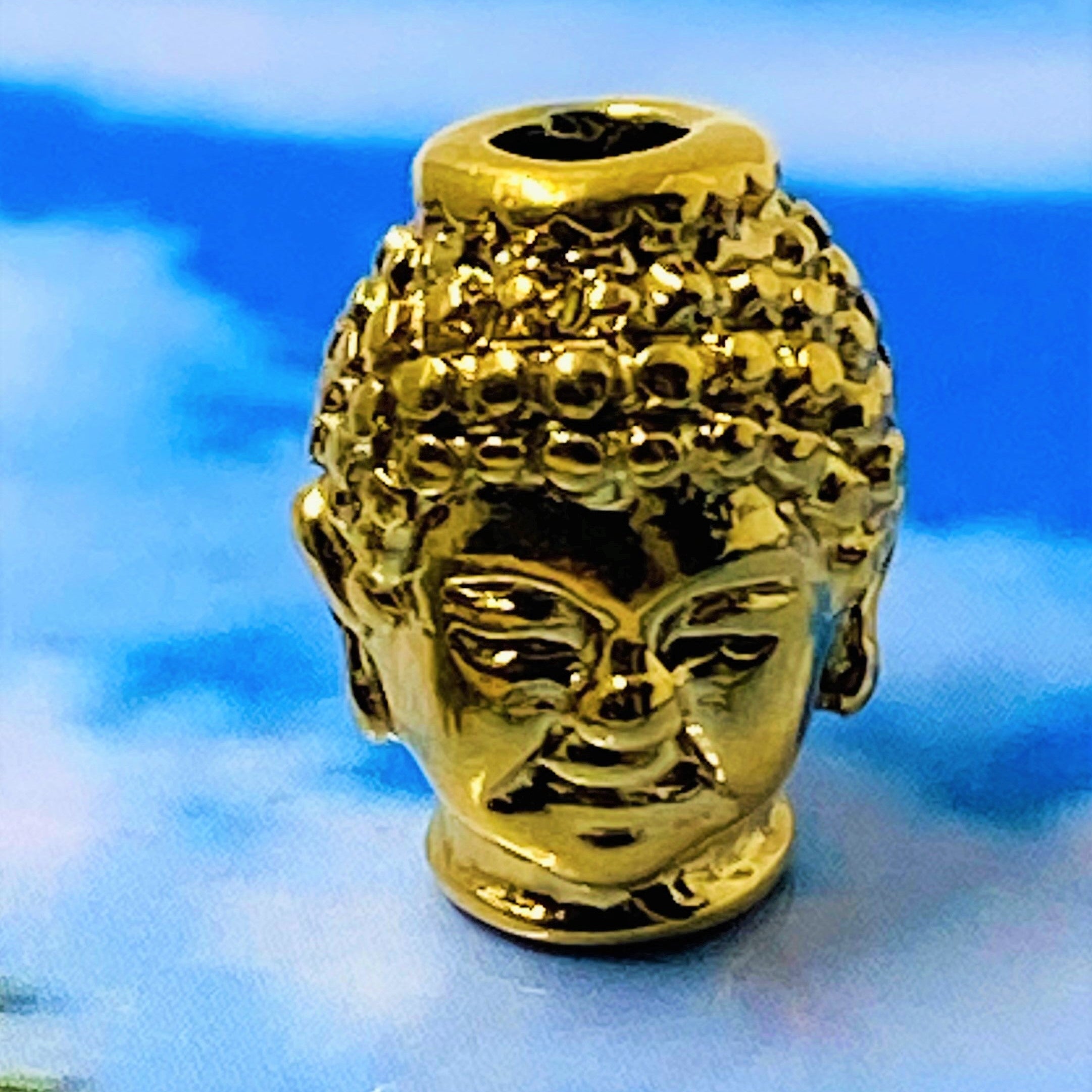 Perle intercalaire - Tête de Bouddha, Or (1pce)