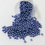 Perle de Verre- 3 -Ronde Nacré Bleuet (10 pces)          