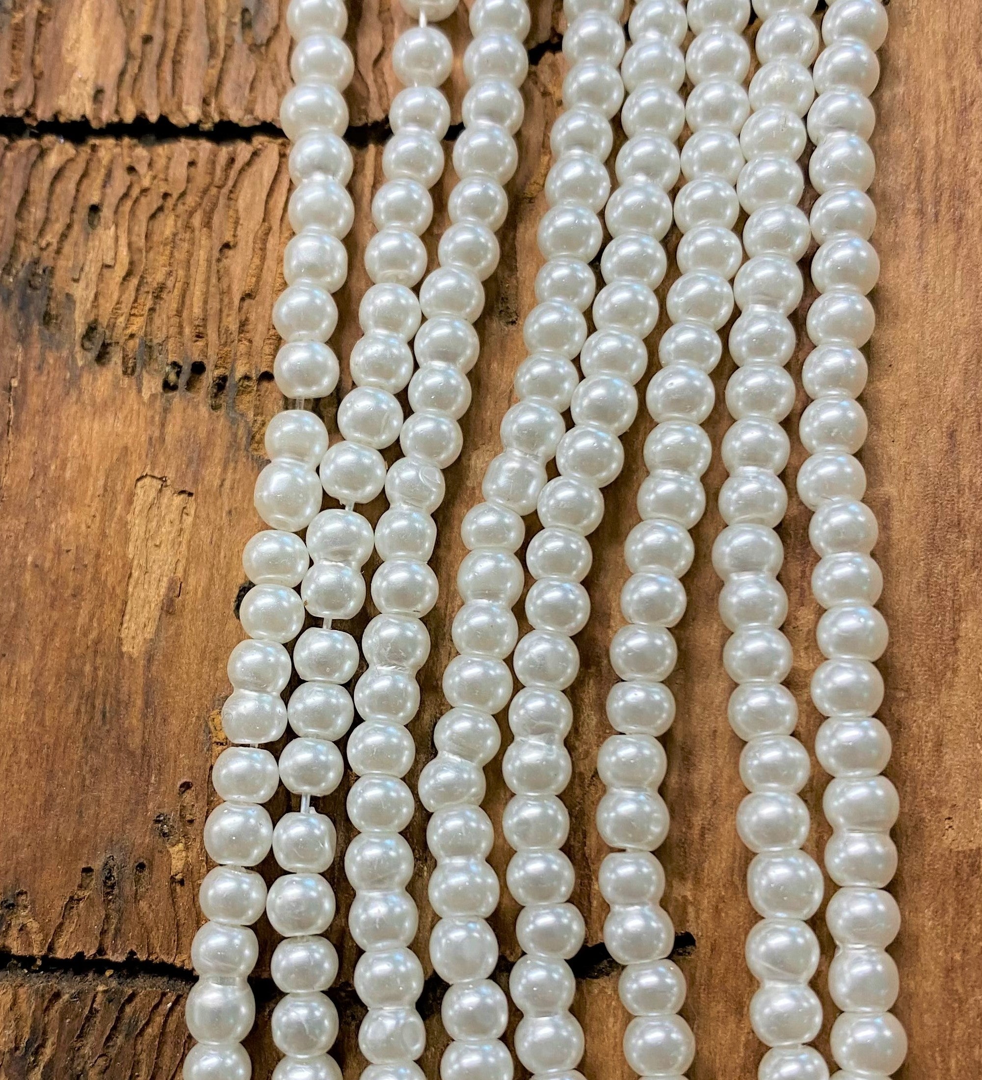 Perle de Verre- 3 -Ronde Nacré Blanc (10pces)