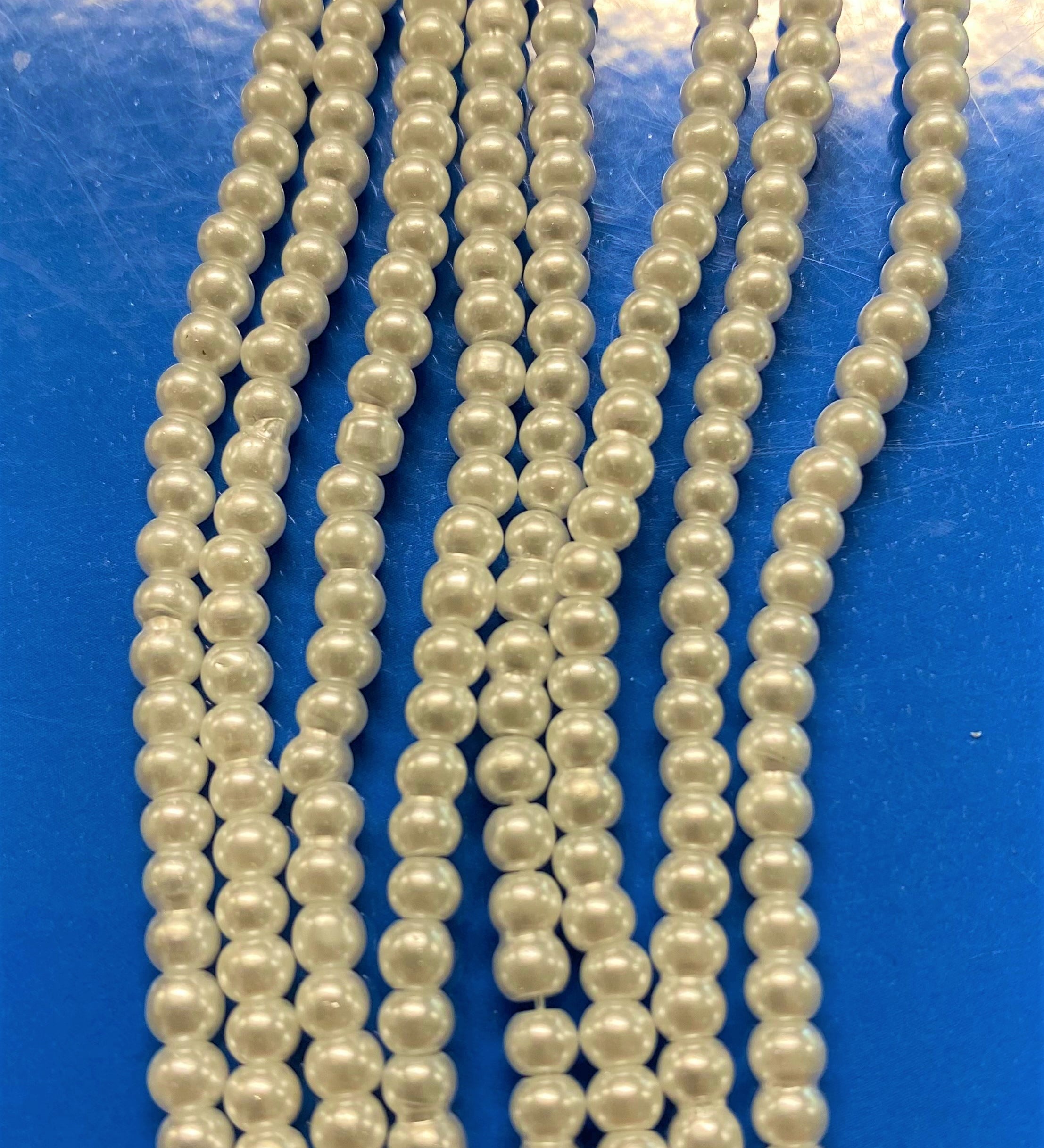 Perle de Verre- 3 -Ronde Nacré Blanc (10pces)