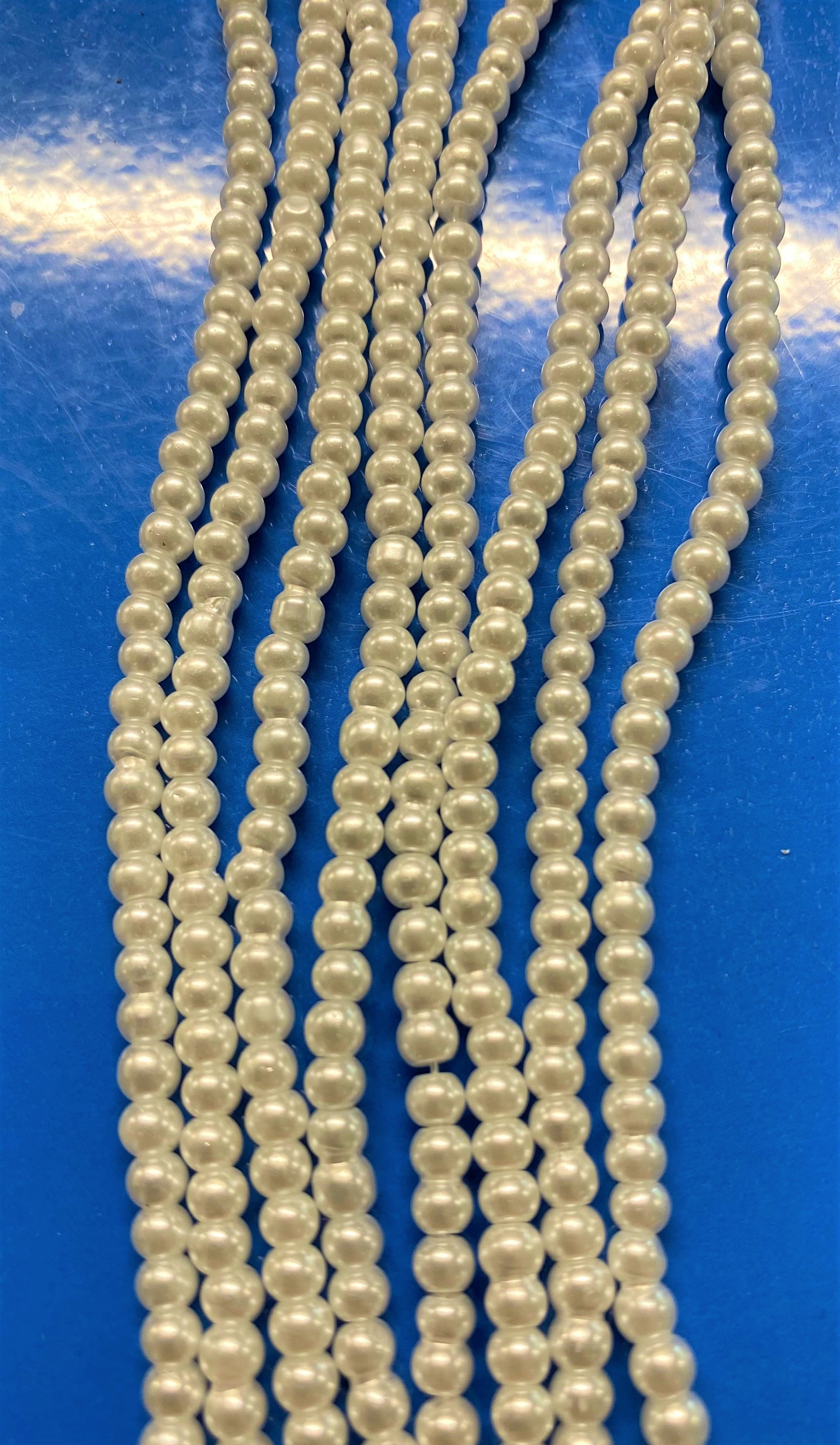 Perle de Verre- 3 -Ronde Nacré Blanc (10pces)