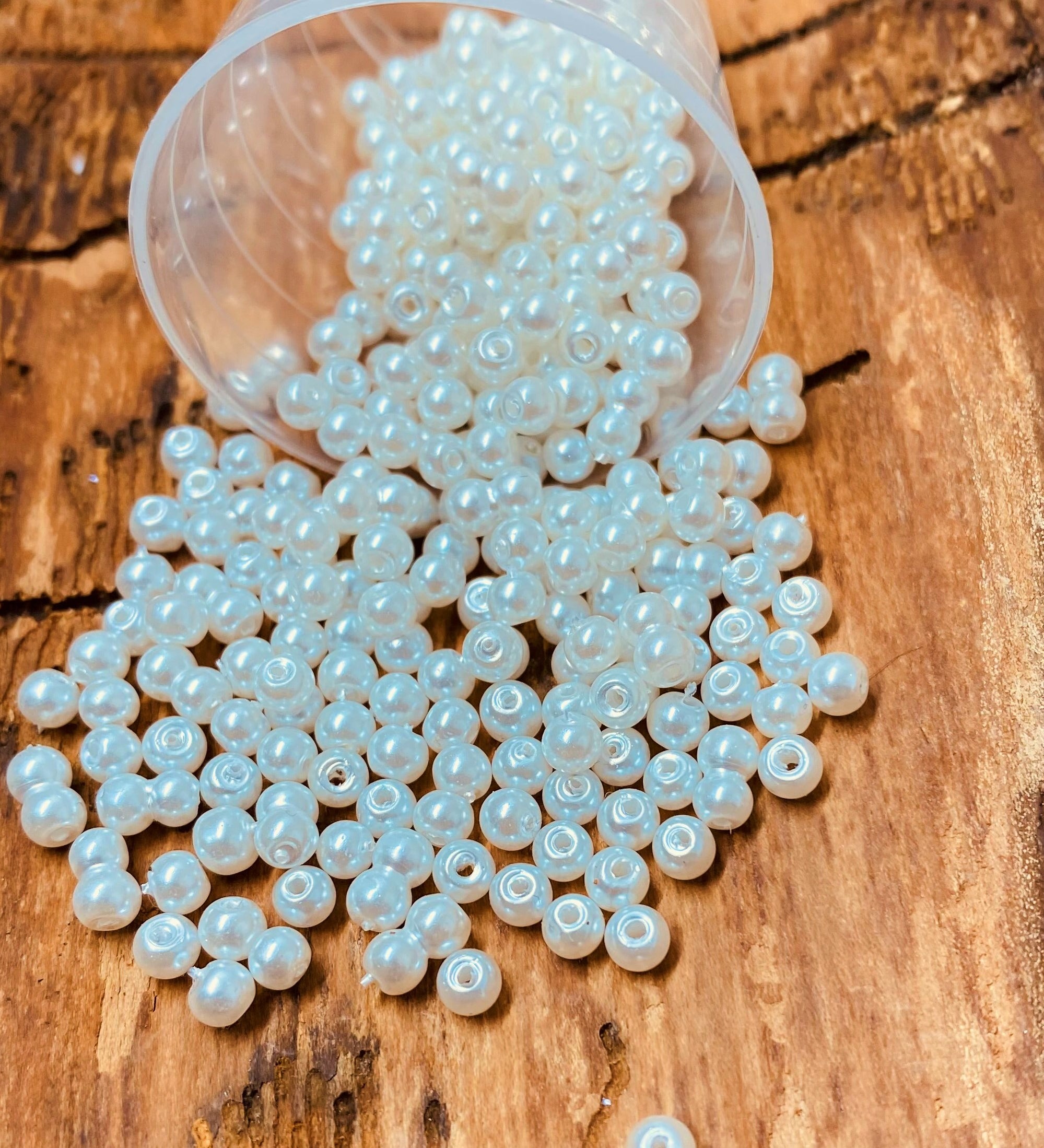 Perle de Verre- 3 -Ronde Nacré Blanc (10pces)