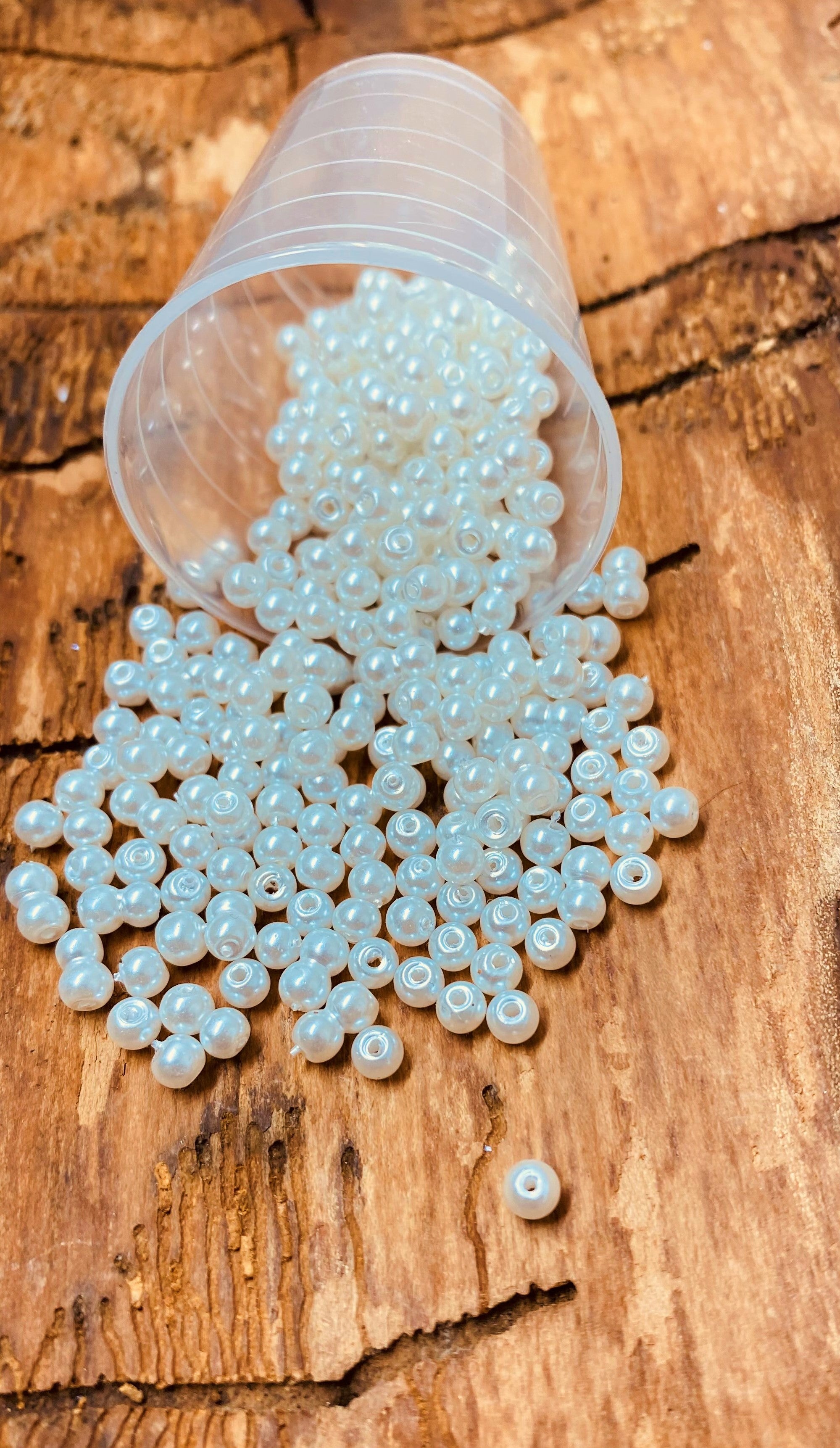 Perle de Verre- 3 -Ronde Nacré Blanc (10pces)