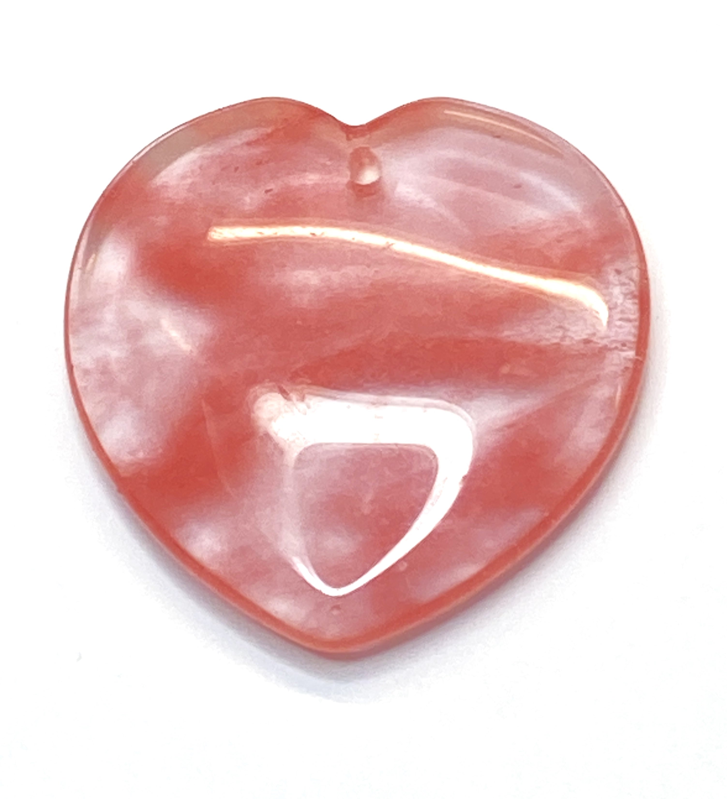 Pendentif pierre précieuse - Coeur - Quartz Cerise (1pce)