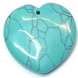 Pendentif pierre précieuse - Coeur - Howlite Turquoise f(pce)