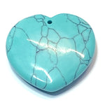 Pendentif pierre précieuse - Coeur - Howlite Turquoise f(pce)