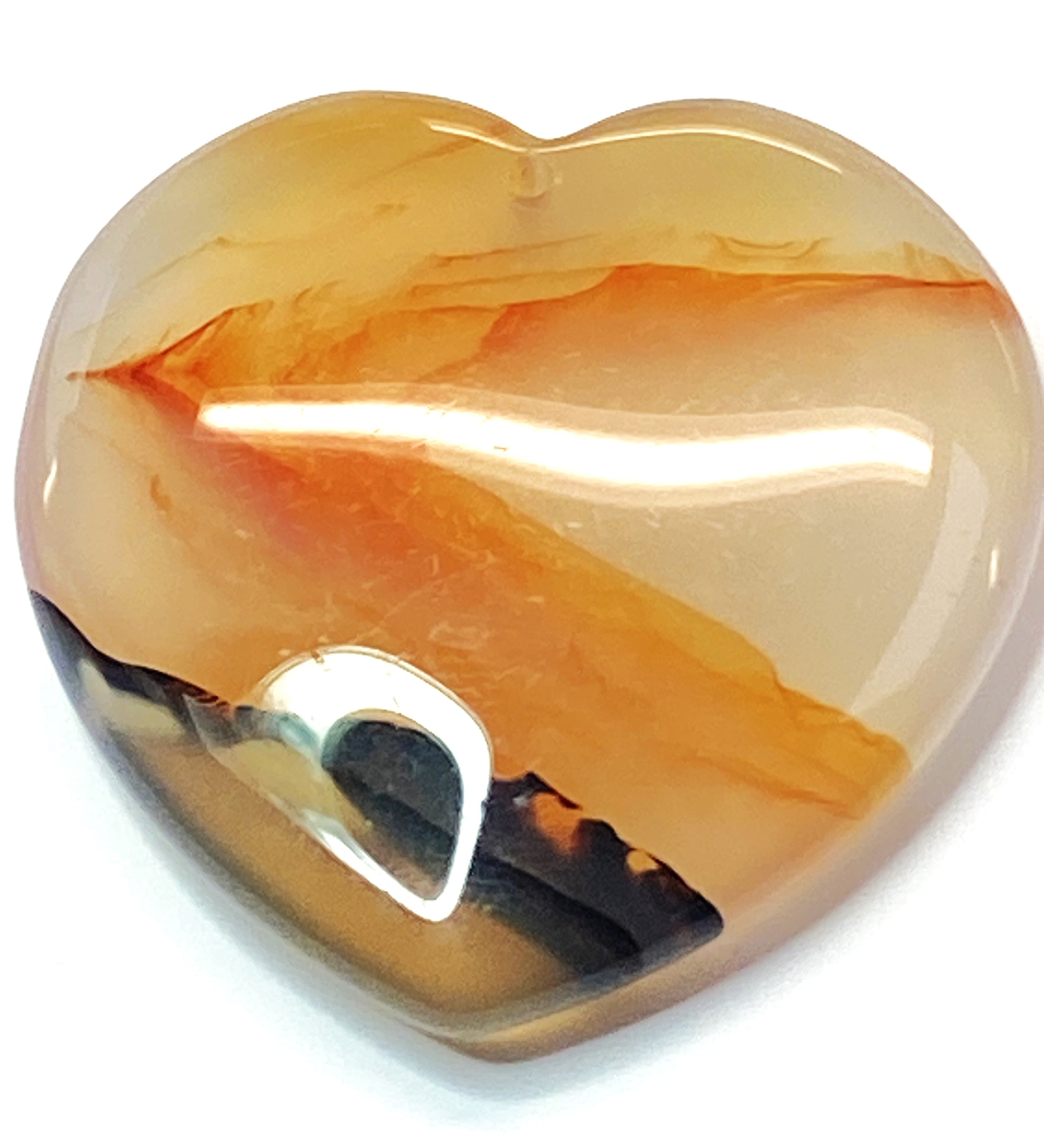 Pendentif pierre précieuse - Coeur - Cornaline