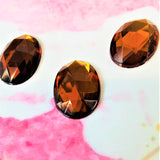 Cabochon ovale en verre facetté  Topaze (2pces)