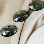 Cabochon ovale en verre facetté  (2pces)