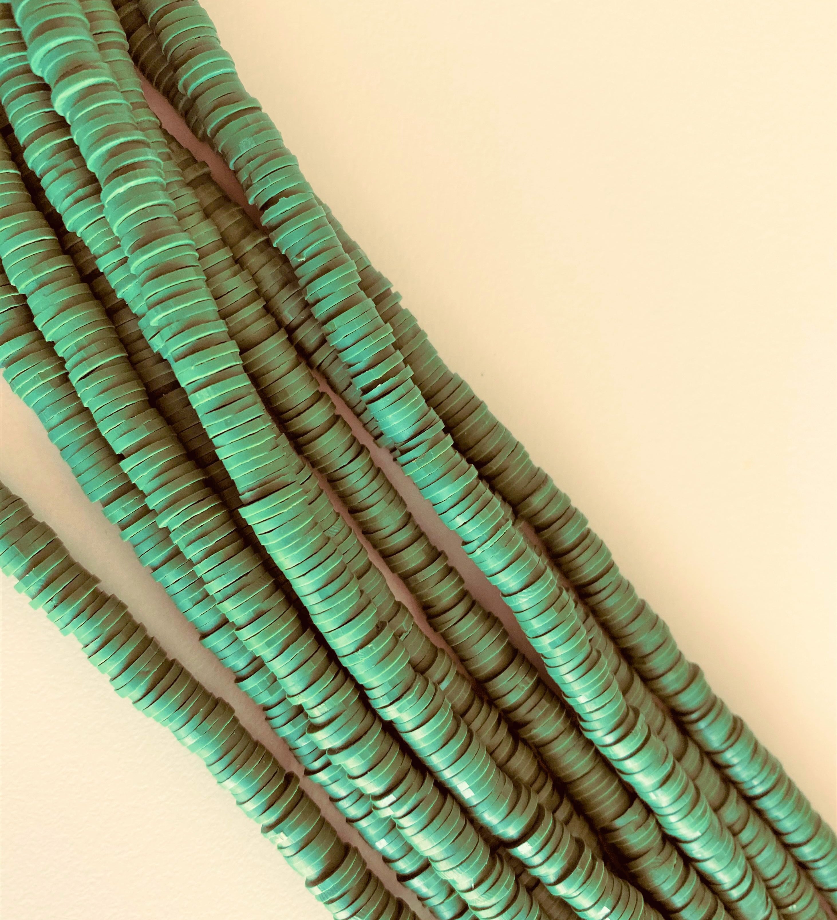 Perles Heishi Vert de mer Foncé (5 g ~100 pces)