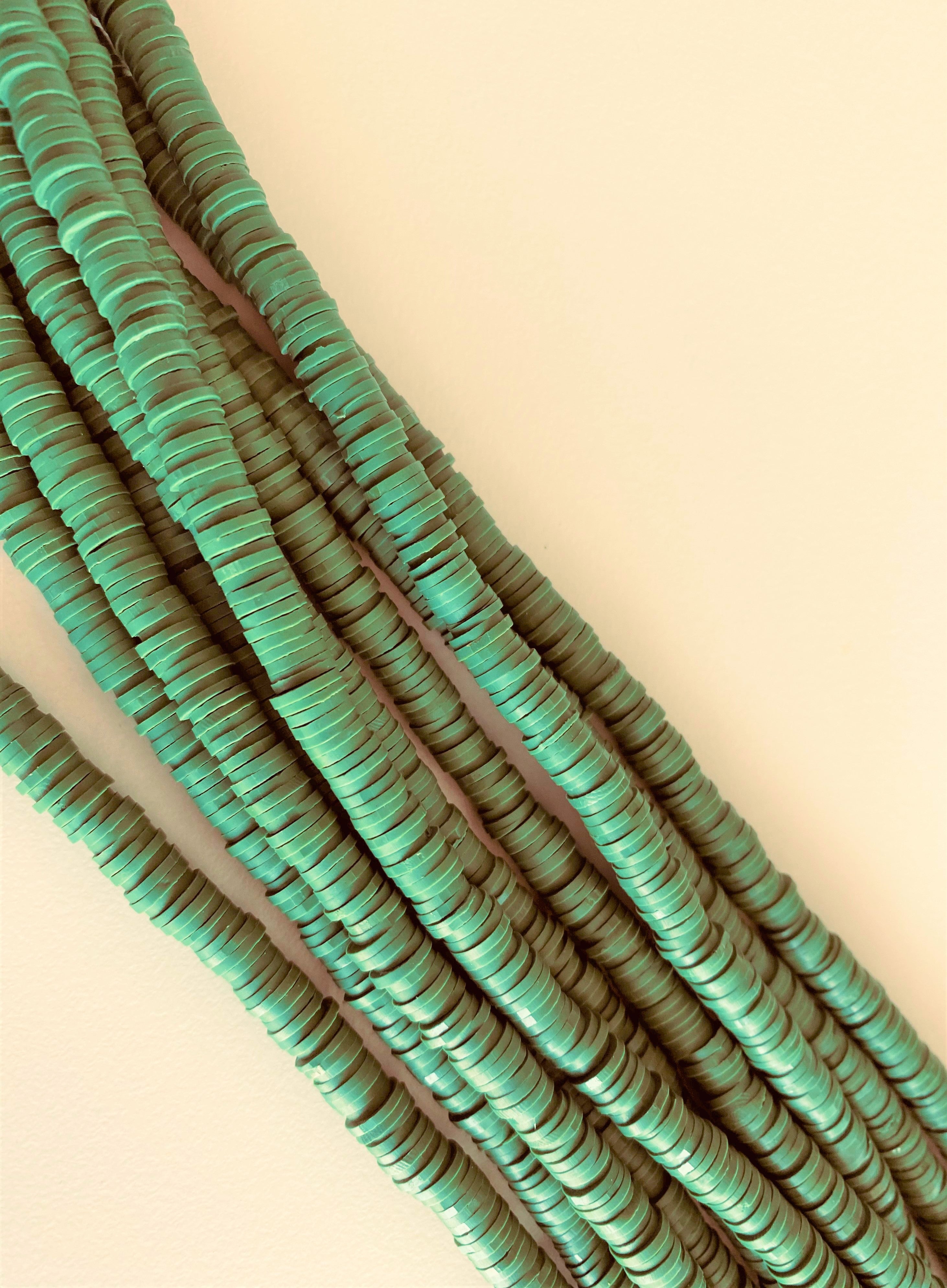 Perles Heishi Vert de mer Foncé (5 g ~100 pces)