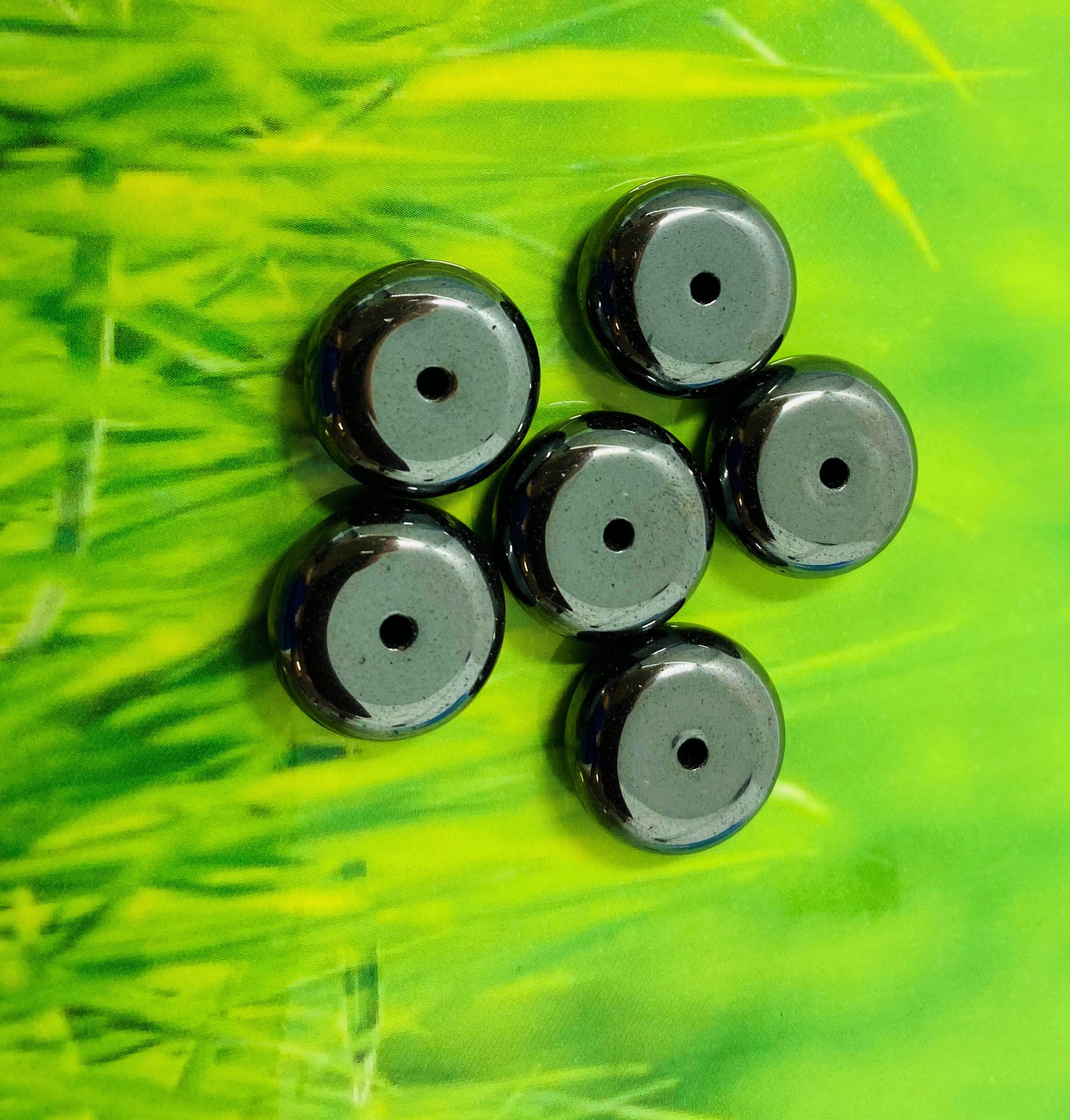 Perle Disque couleur Hématite (3pces)