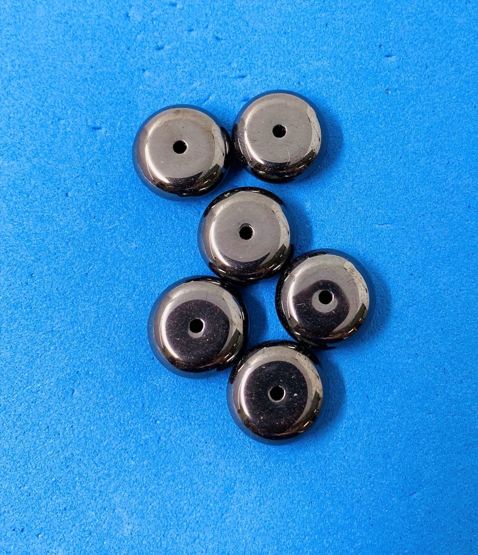 Perle Disque couleur Hématite (3pces)