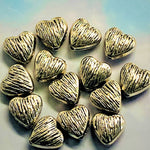 Perle- Petit Coeur, Style Tibétain - Argent antique (5pces)