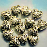 Perle- Petit Coeur, Style Tibétain - Argent antique (5pces)