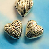 Perle- Petit Coeur, Style Tibétain - Argent antique (5pces)